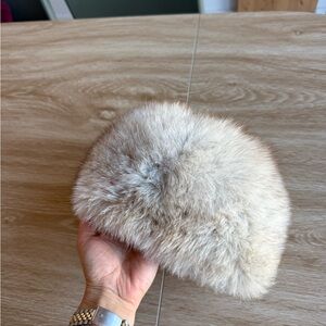 Faux Fur Beige Hand Muff